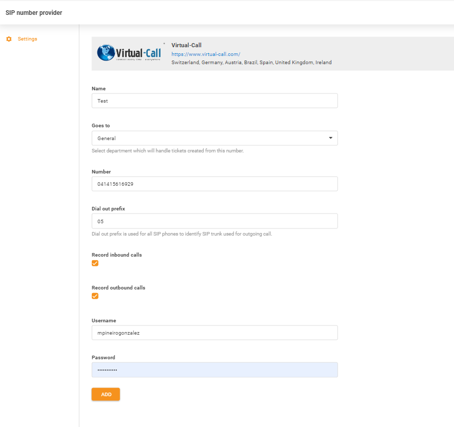 Virtual-Call-Anmeldedaten