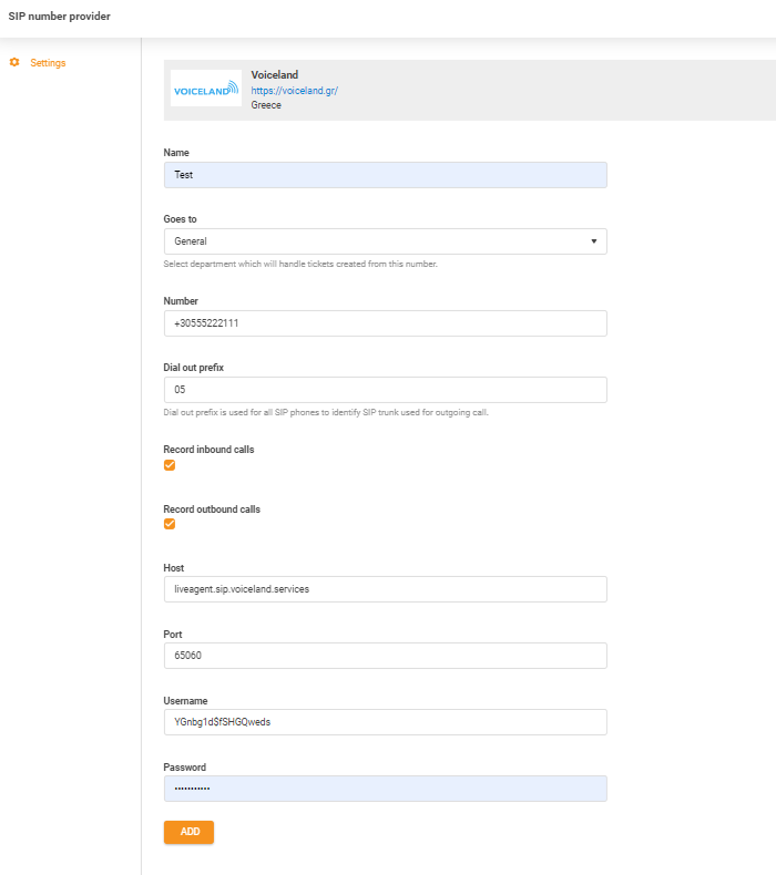 Voiceland-Zugangsdaten