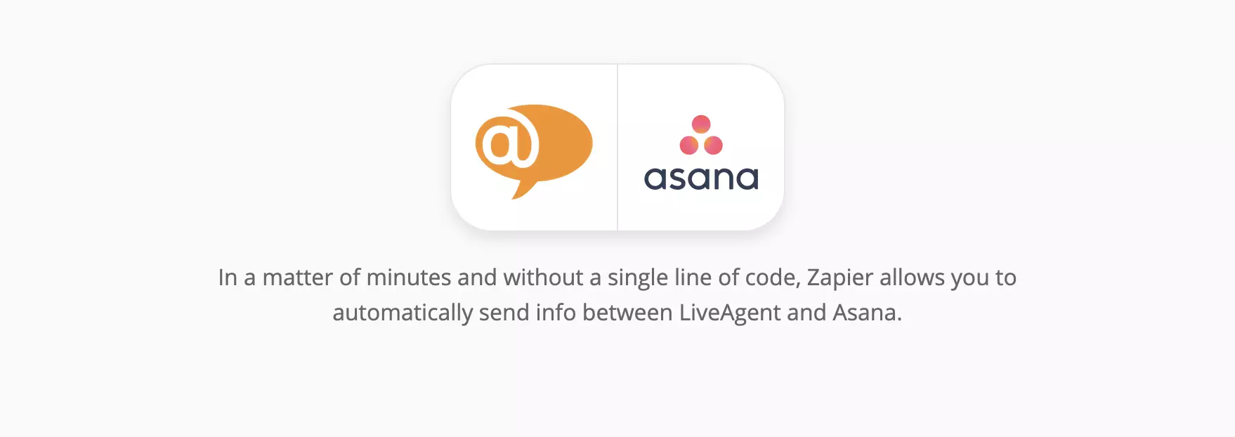 LiveAgent- und Asana-Integrationsseite auf Zapier