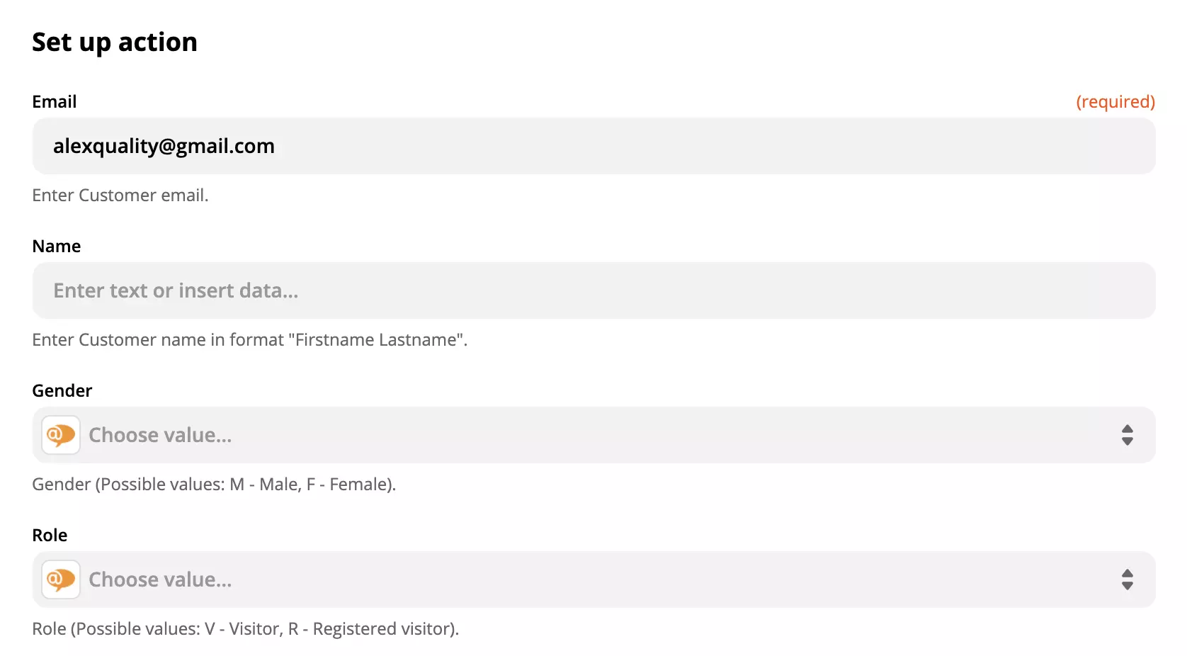 LiveAgent-Aktions-Setup auf Zapier