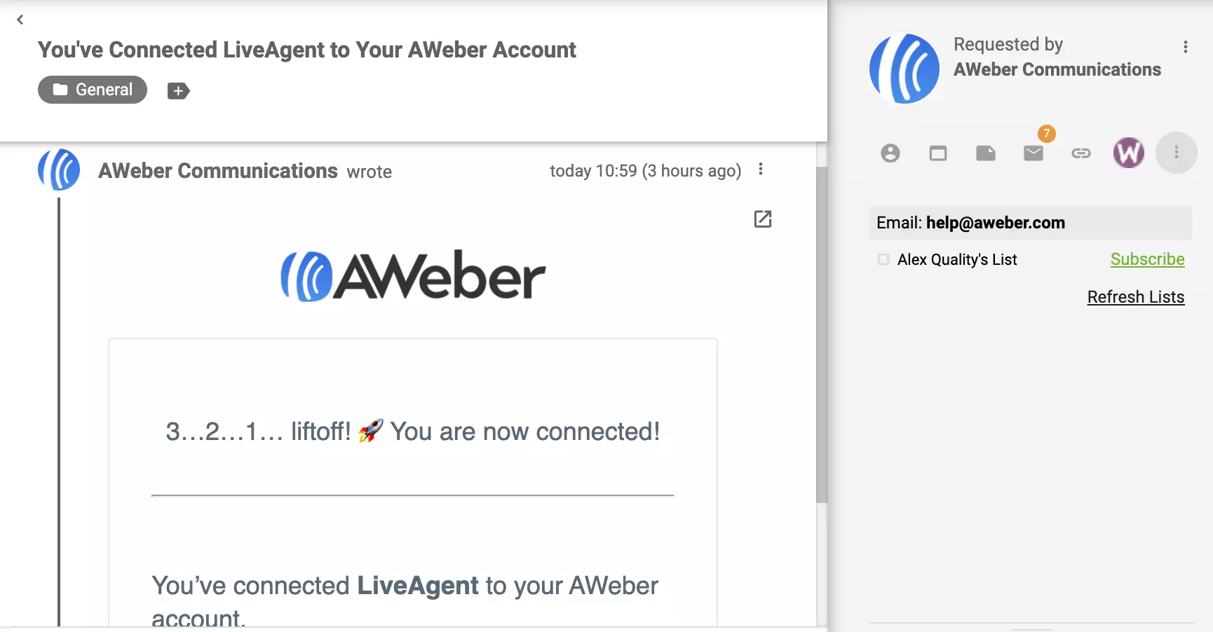 AWeber-Plugin aktiviert