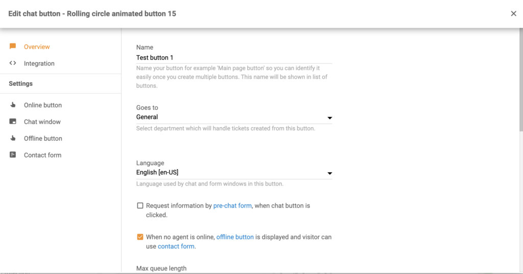 Konfigurieren Sie die Chat-Schaltfläche in LiveAgent