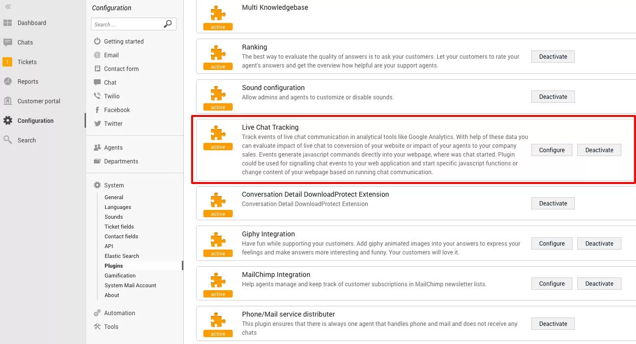 LiveAgent Chat-Tracking