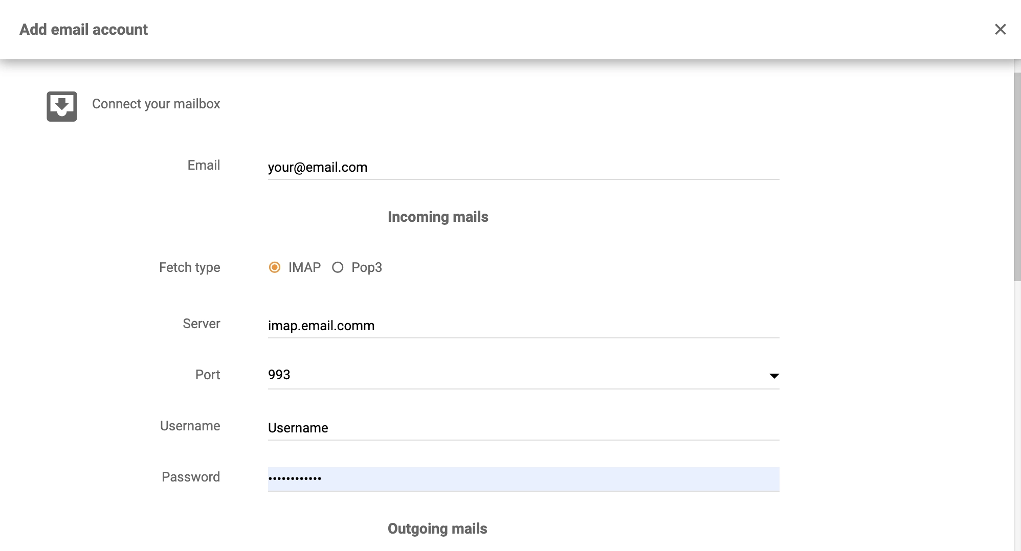 Kerio Connect-Konfiguration in LiveAgent