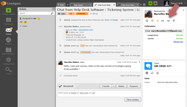 GetResponse LiveAgent-Integration