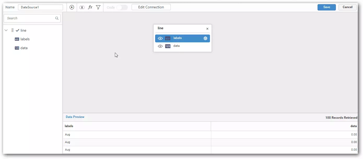 Bold BI Datendesign-Ansicht