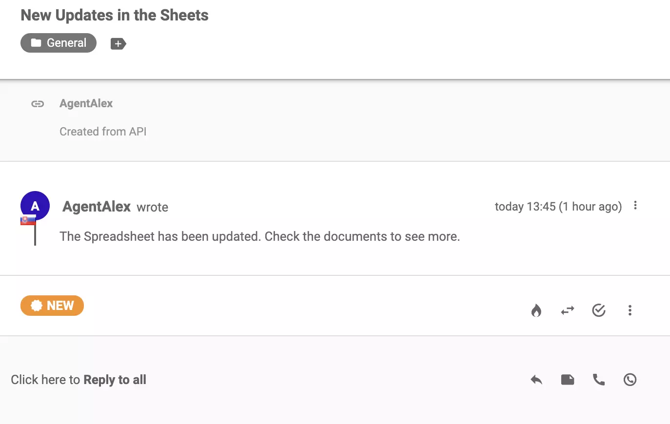 Ein neues Ticket, das nach erfolgreicher Integration mit Google Forms im Ticketsystem eingegangen ist