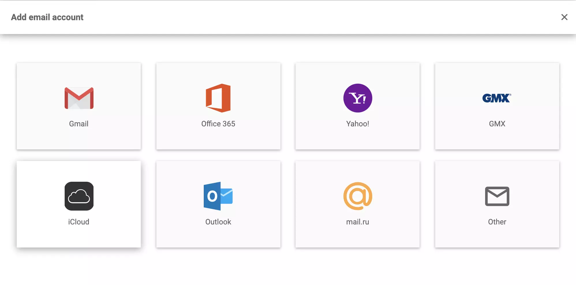 iCloud in LiveAgent-E-Mail-Einstellungen