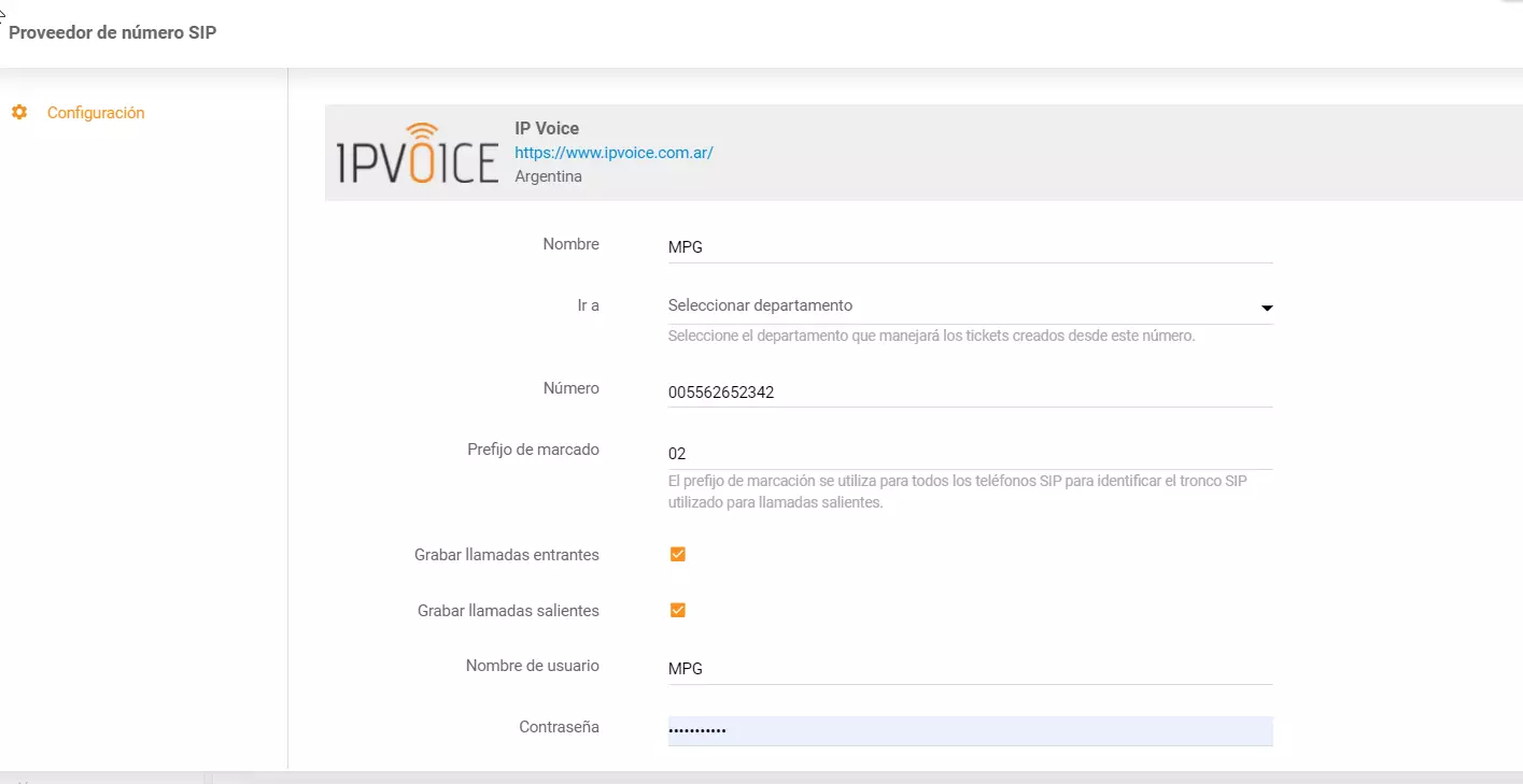 IP Voice-Konfiguration mit LiveAgent