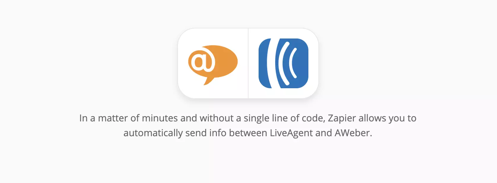 LiveAgent- und AWeber-Integrationenseite auf Zapier