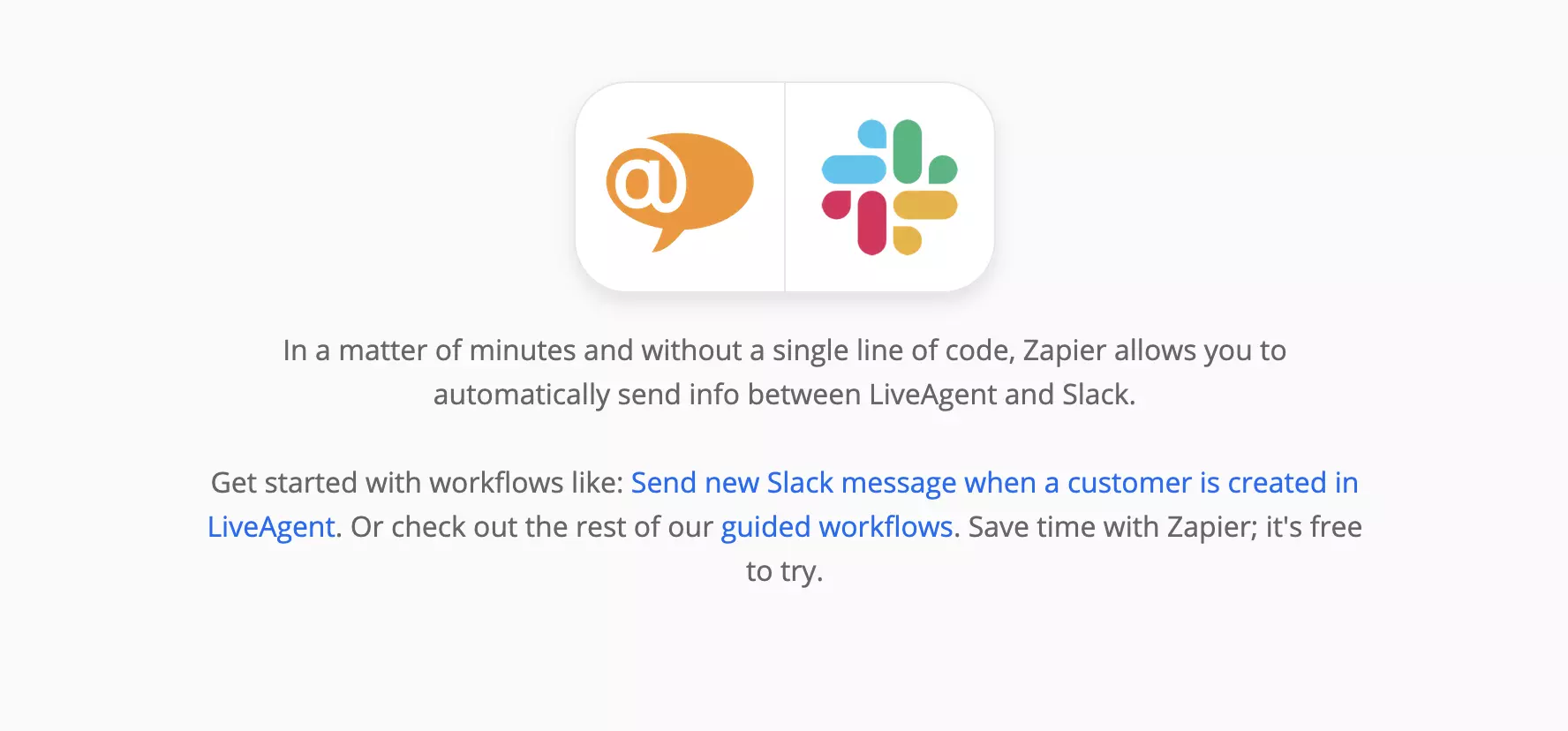LiveAgent- und Slack-Seite auf Zapier