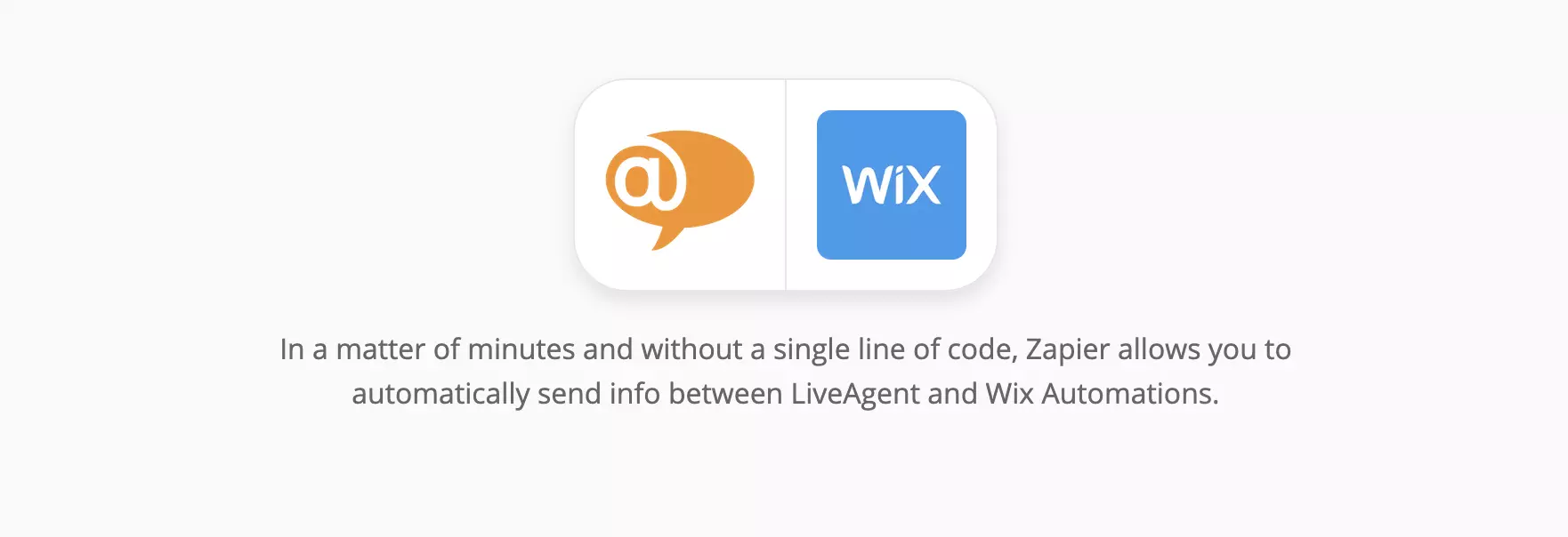 LiveAgent- und Wix-Integrationsseite auf Zapier