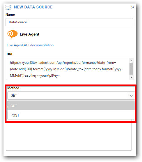 Bold BI REST-API-Methodenauswahl