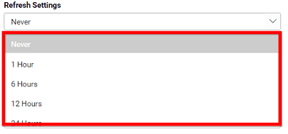 Bold BI Aktualisierungseinstellungen