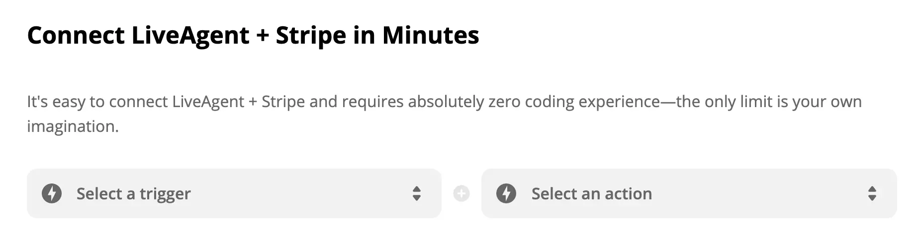 LiveAgent- und Stripe-Integrationsseite auf Zapier