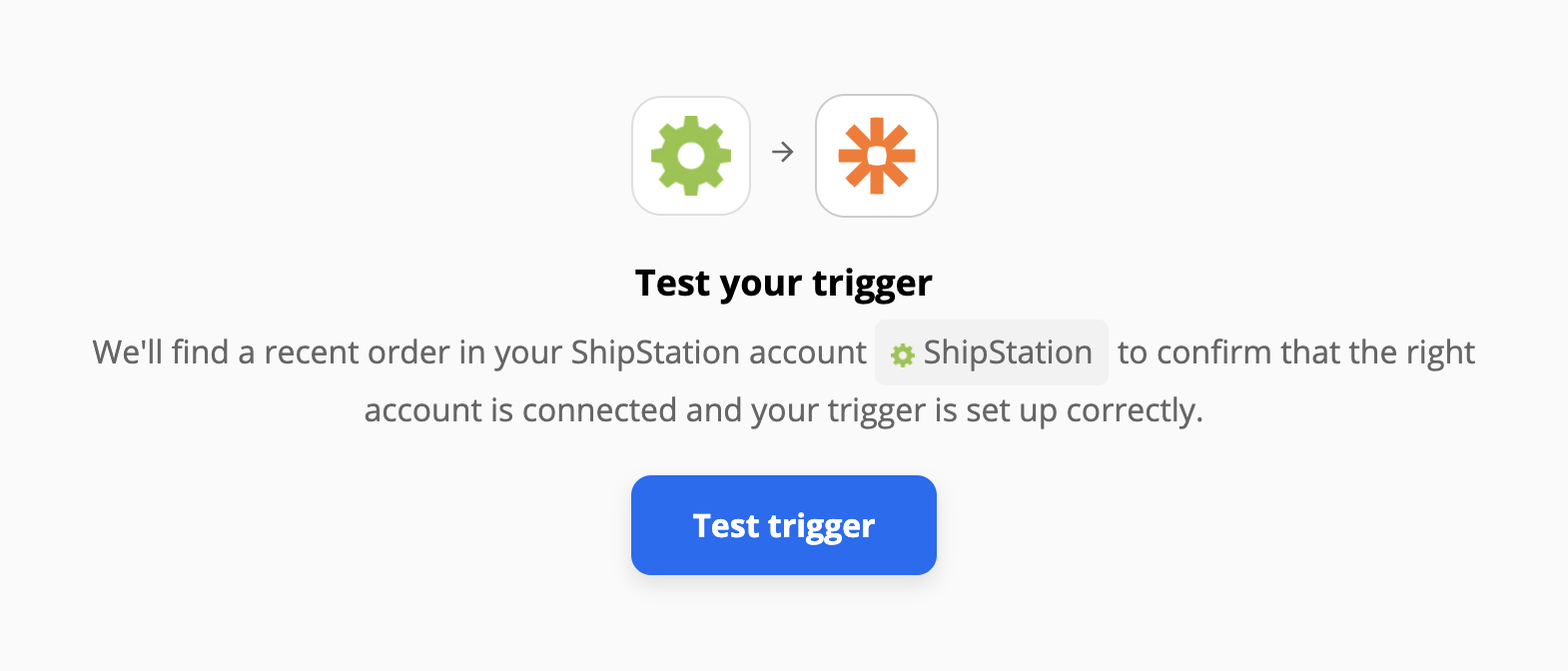 ShipStation-Trigger-Test nach der Konfiguration