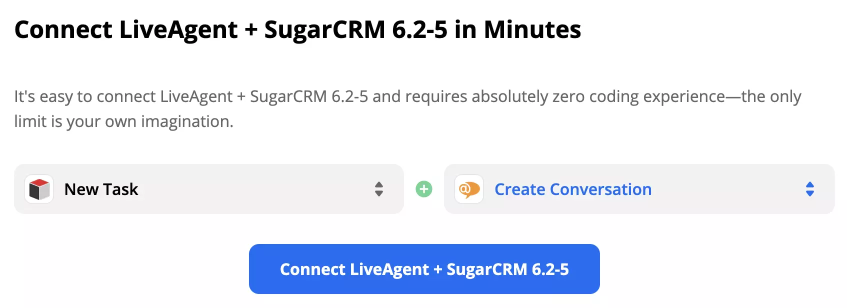 SugarCRM Trigger Neue Aufgabe und LiveAgent Aktion Neue Konversation
