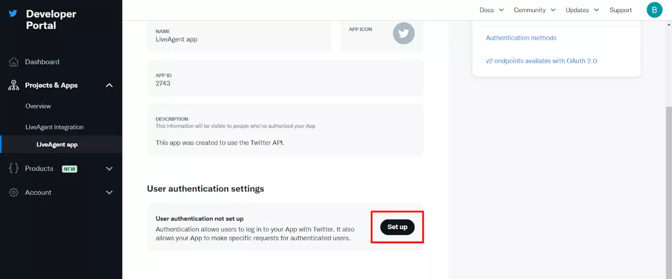 Setting up Twitter (X) developer app
