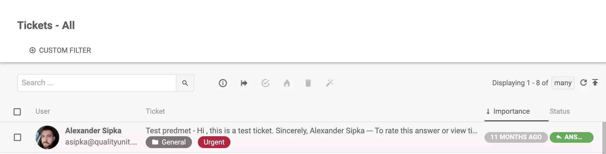 LiveAgent - dringendes Tag an einem Ticket