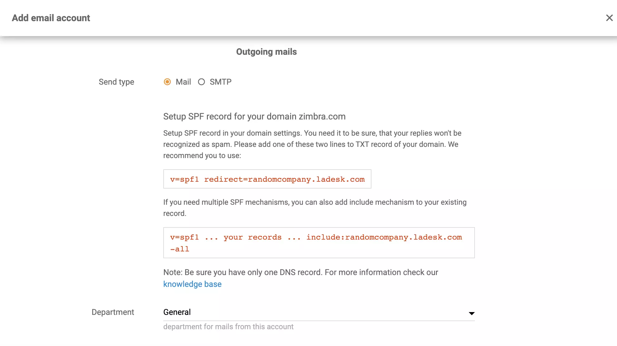 Zimbra-Weiterleitungseinrichtung
