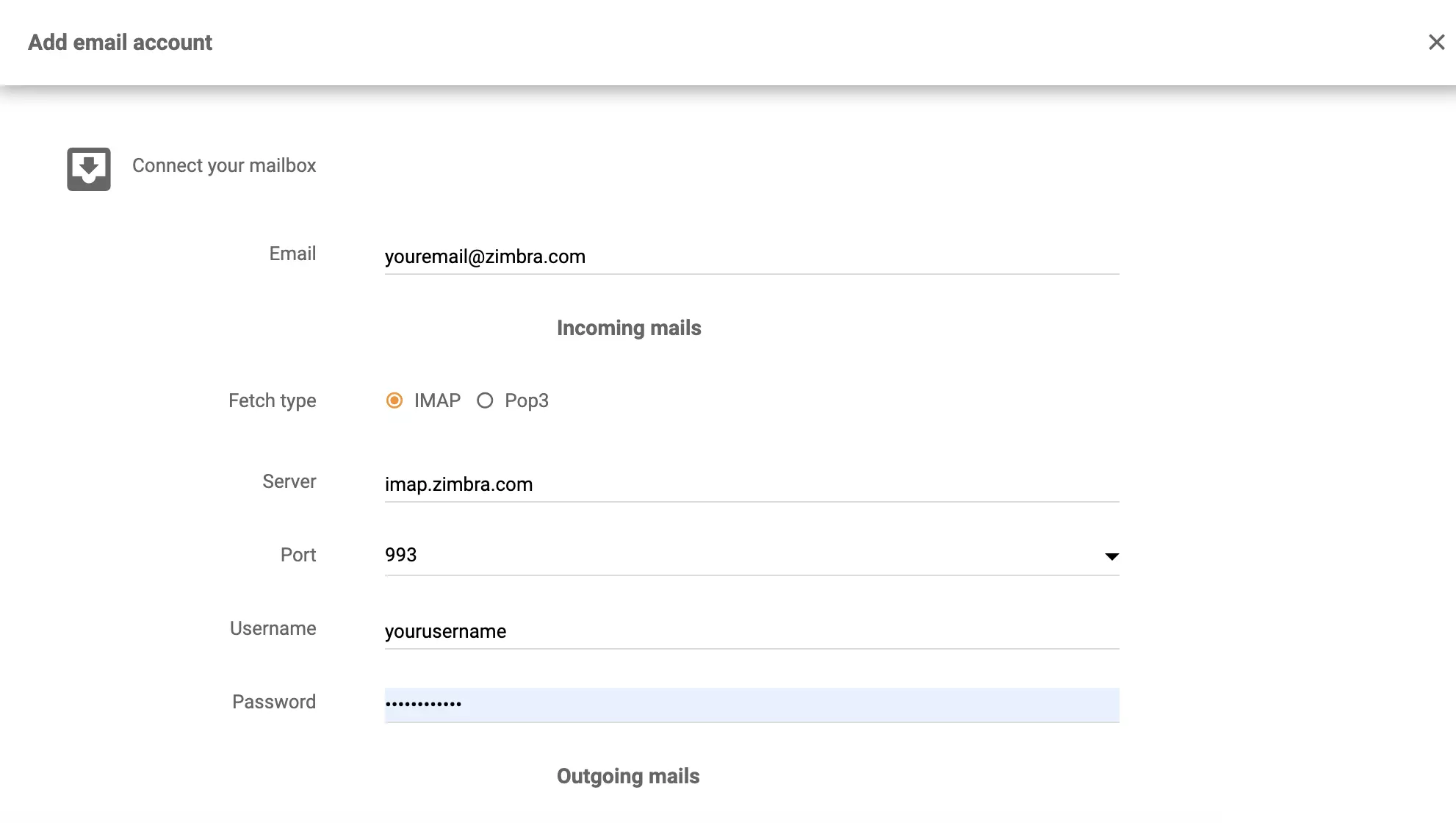 Zimbra IMAP/POP3-Einrichtung