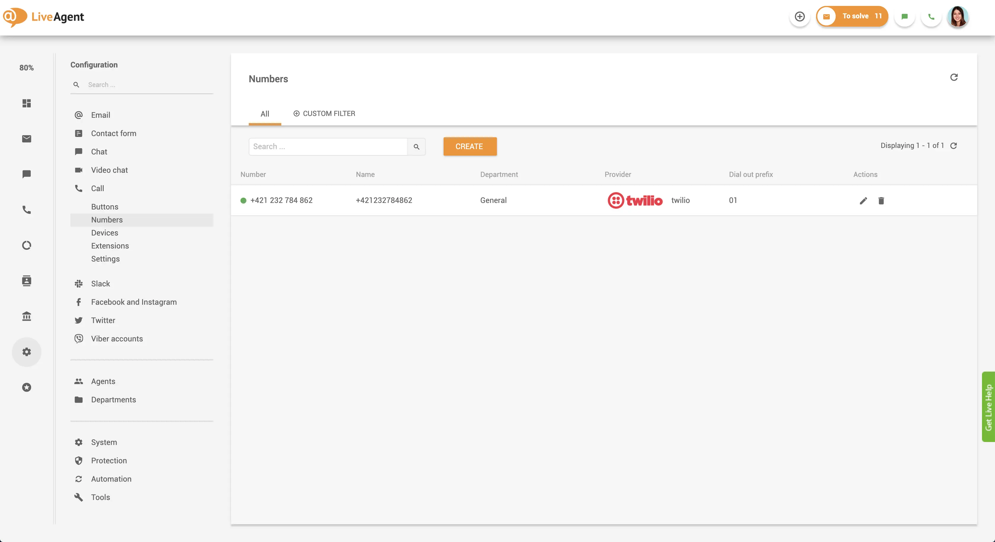 Schnittstelle zum Verbinden von Telefonnummern