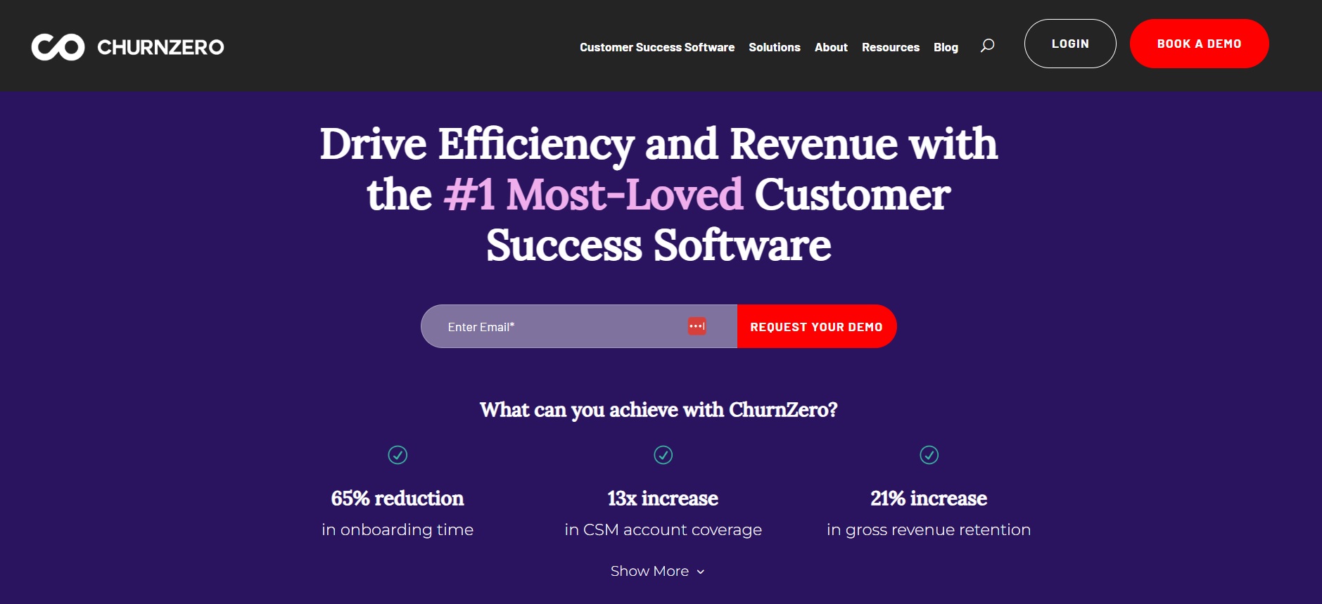 Churn Zero Homepage