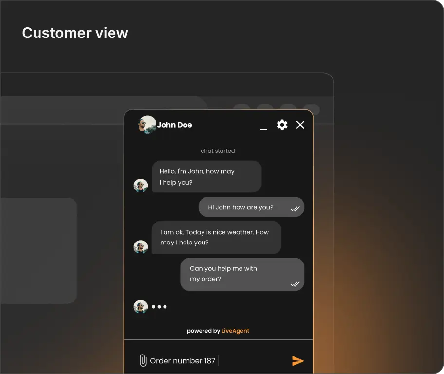 Kunde nutzt Live-Chat-Software auf einer Website