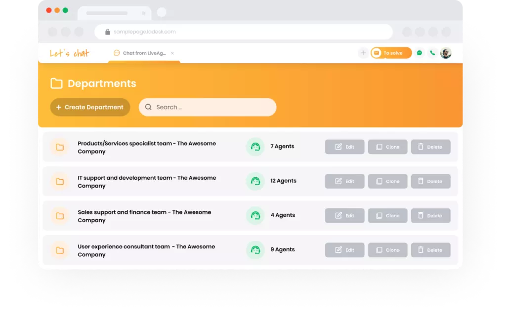 Abteilungen und Tags