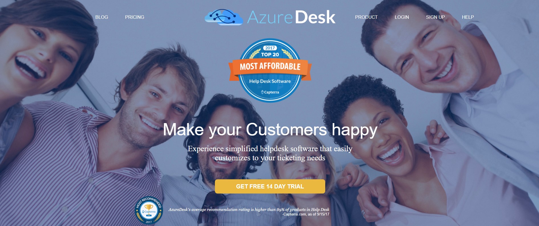 Azuredesk Ticketing-Support-System-Homepage