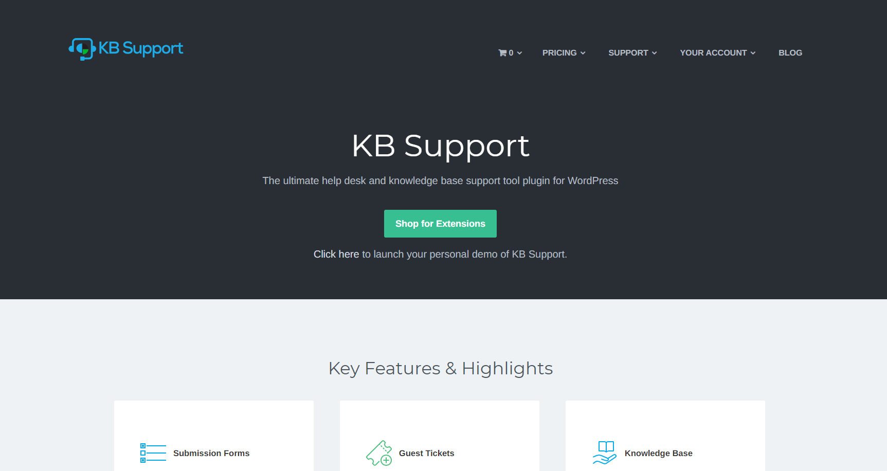 Kb-Support Ticketing-Software-Homepage