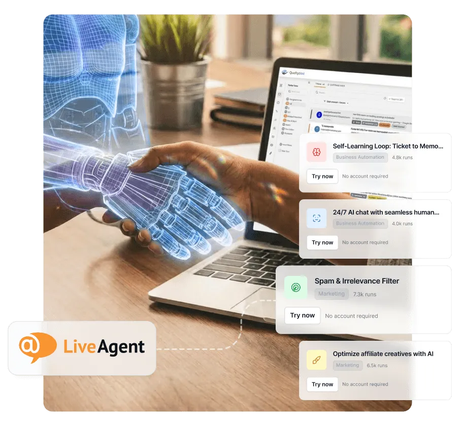 LiveAgent-Testversion upgraden und 33 % Rabatt mit KI-Agents erhalten