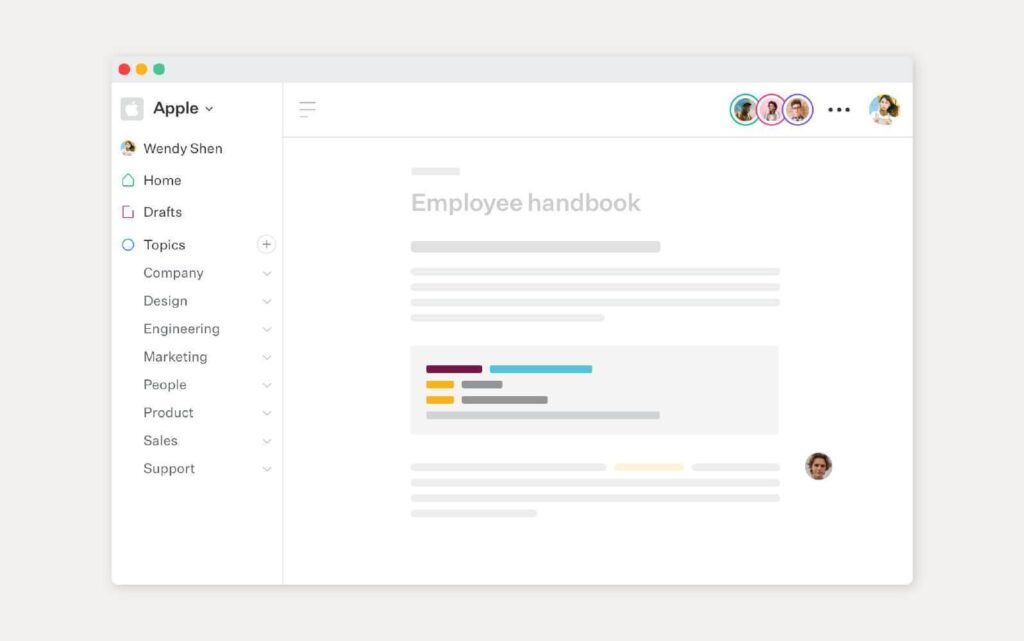 Screenshot der Wissensdatenbank-Lösung von Slab