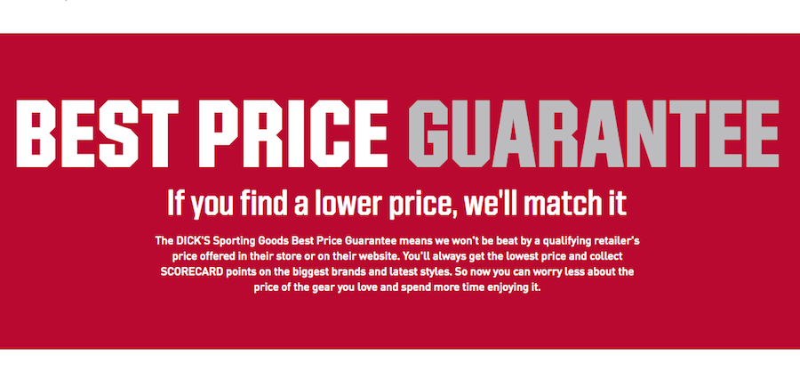 DICK's Sporting Goods price match statement