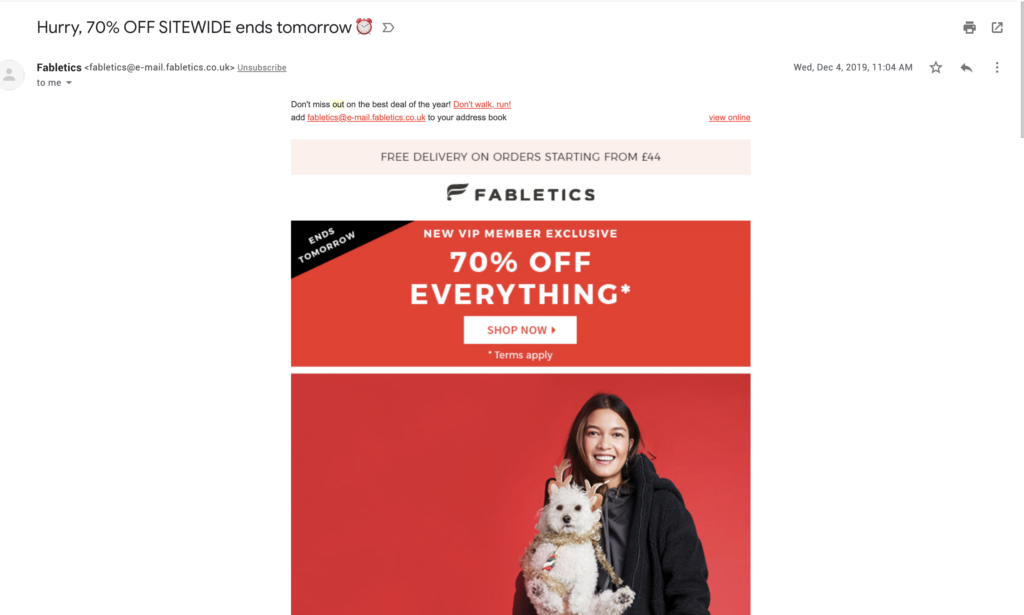 Fabletics Last-Chance-E-Mail