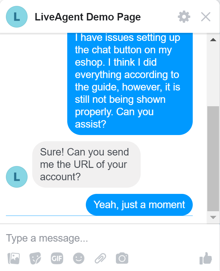 LiveAgent-Demo-Seite Desktop-Antwort
