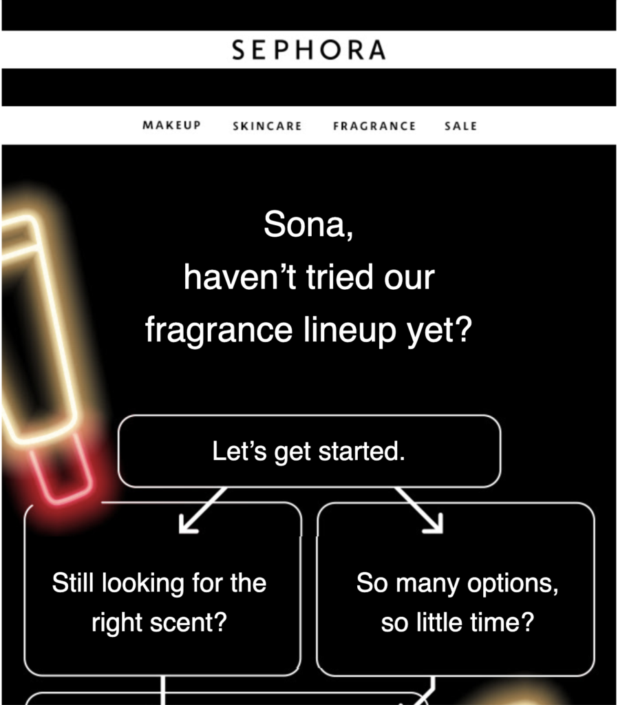 Sephora's personalized emails